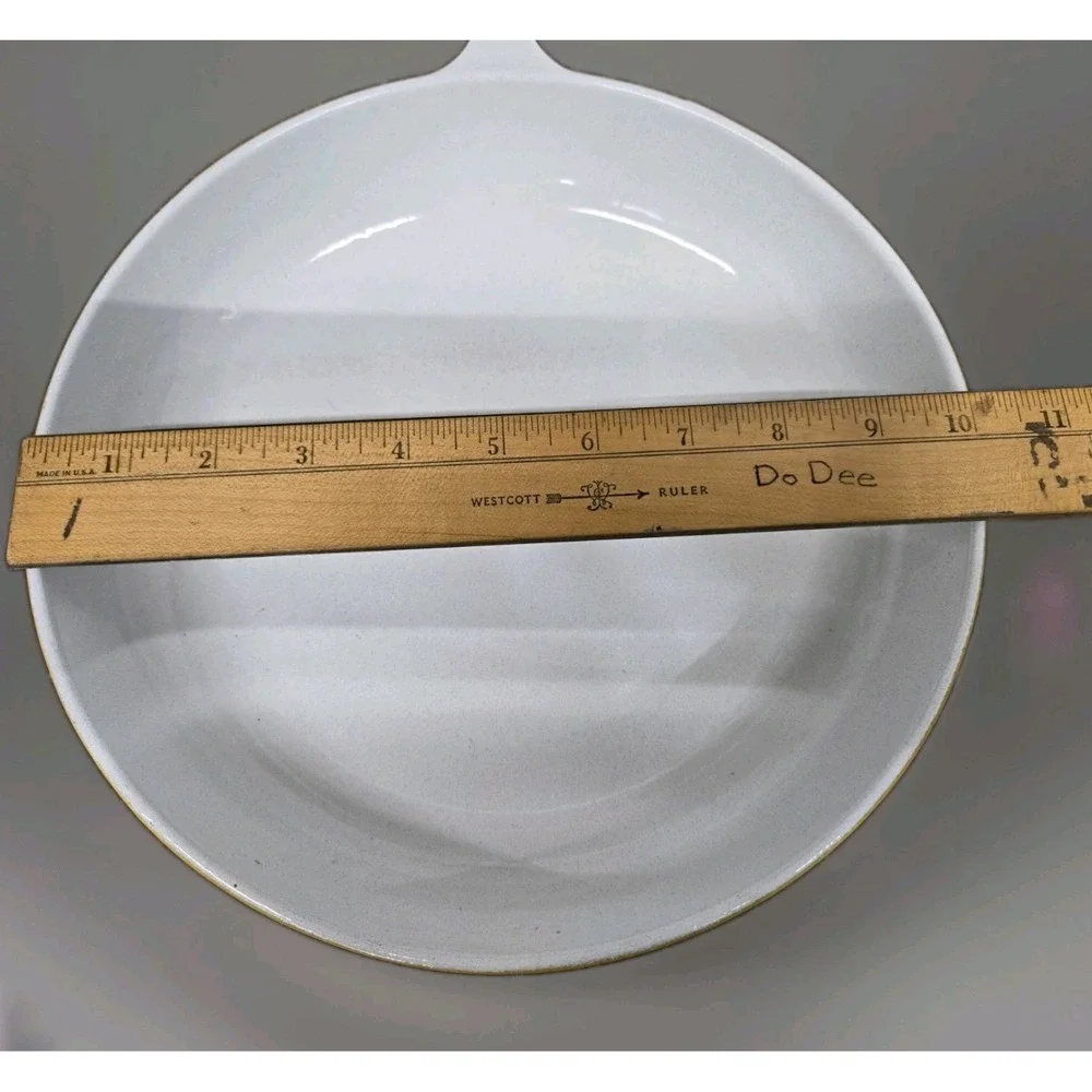 Vintage Finesse Yellow Enamel Skillet Frying Pan Set 10